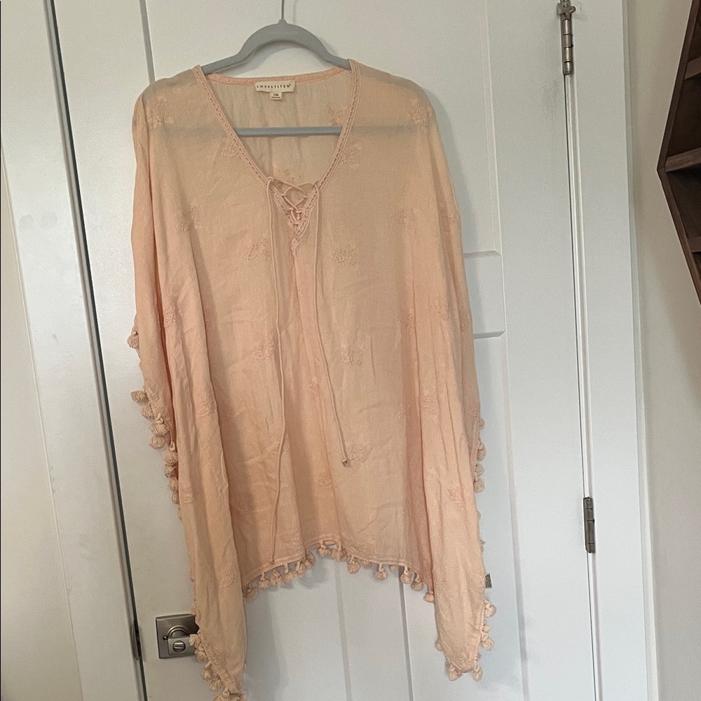 Lovestitch Peach Lace-Up Blouse
